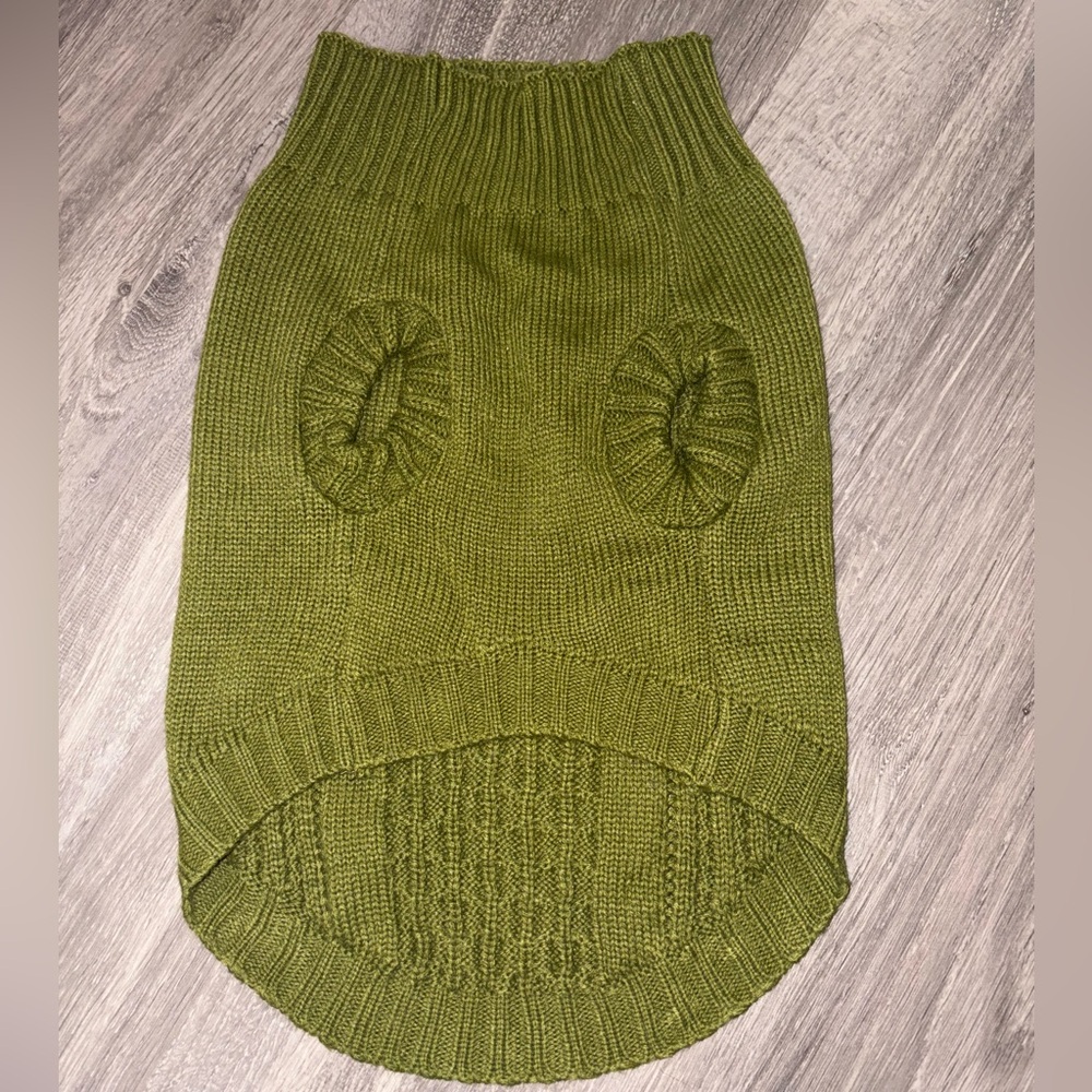 Olive Green Dog Sweater - Picture 4 of 4